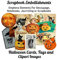 Scrapbook Embellishments: Emphera Elements for Decoupage, Notebooks, Journaling or Scrapbooks. Halloween Cards, Tags and Clipart Images