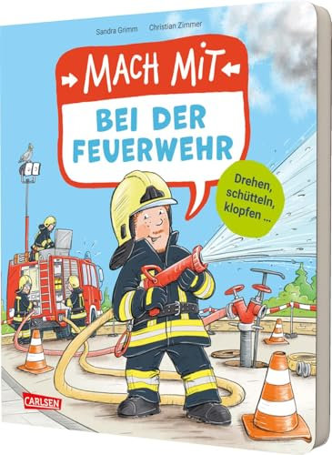Mach mit - Bei der Feuerwehr: Ein interaktives Feuerwehr-Mitmachbuch für Kinder ab 3 Jahren