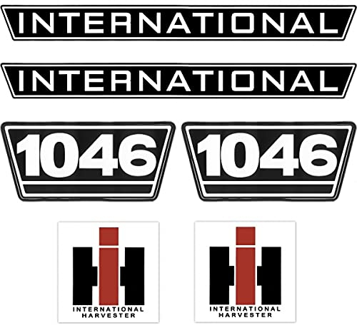 IHC International 1046 Schwarz Weiß Groß Schlepper Traktor Aufkleber Klebefolie