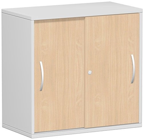 Gera Möbel Schranksystem Flex Schiebetürenschrank, Holzdekor, buche/lichtgrau, 80 x 42.5 x 79.8 cm