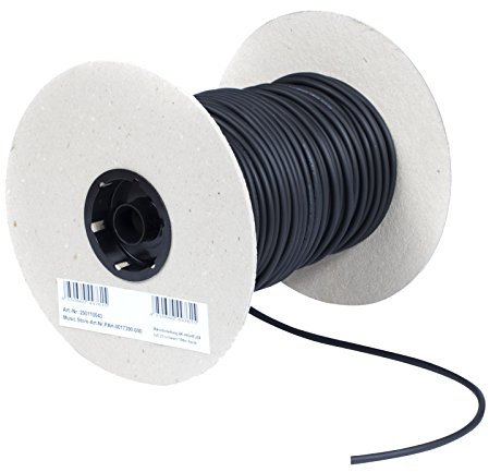 MUSIC STORE Mikrofonkabel, 100m Rolle, 2x 0,22mm², Professionelles flexibles Kabel, Hervorragende Signaleigenschaften, Schwarz, Made in Germany