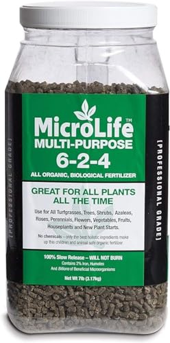 MicroLife Multi-Purpose (6-2-4) Professional Grade Granular Organic Fertilizer for All Plants, 7 LBS