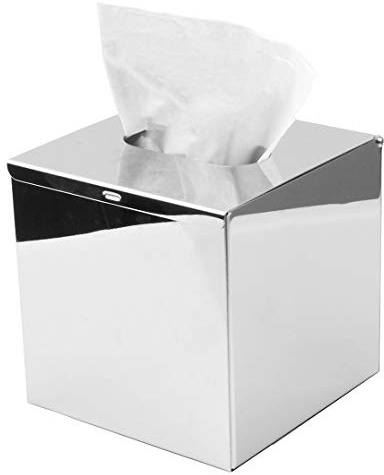 HSTYAIG Tissue Box Edelstahl, Kosmetiktücher-Box Silber für Badezimmer, Wohnzimmer, Badezimmer, Hotel, Restaurant