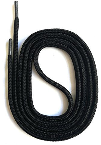 SNORS Lot de 3 paires de pinces à lacets rondes noires 90 cm, 4,5 mm en polyester pour chaussures de travail, chaussures de randonnée, bottes de sport, chaussures de randonnée, chaussures de sport,