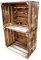Teramico Holzkiste 50 x 40 x 30cm - Vintage-Look geflammt - Weinkiste Obstkiste Set Dekoration (2er Set, Ohne Ablage)