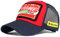 Trucker Mesh Baseballcap Awesome Distressed Snapback Vintage Used Look Retro Sommer Oldschool Kappe Mütze Cap Schirmmütze Basecap (Navy/rot)