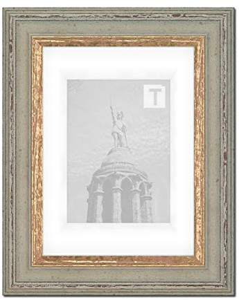 Barock-Bilderrahmen Heloise Weiß Gold 18 x 24 cm Museumsglas 2mm Antik gescheckt Vintage