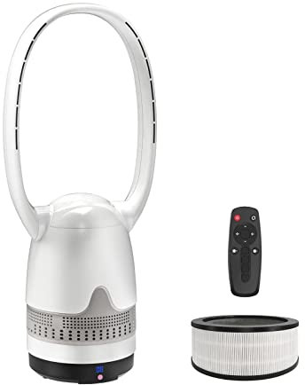 Mitcent Bladeless Fan 26-Inch, Air Purifier Tower Fan with H12 HEPA Filter, Quiet Bedroom Fans, Home and Office