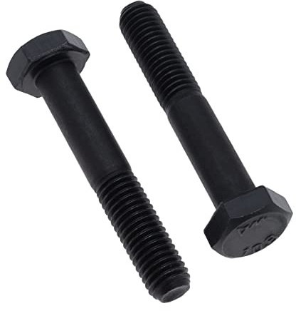 Boulons à Tête Hexagonale Avec Tige M12X50 (Pack of 5) Demi-fileté Boulons Hexagonaux Classe 10.9 Acier allié Haute Résistance Noir Vis Hexagonales Mécaniques Certifiées DIN931 (12mm x 50mm)