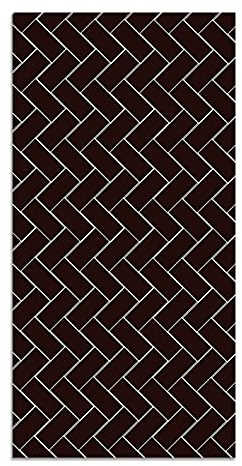 Panorama Alfombra Vinílica Cocina Baño - Varios Tamaños - (Mosaico Ladrillos Negro 40x80 cm)