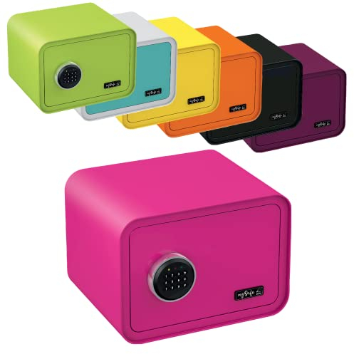 mySafe 350 Code | Elektronischer Tresor mit Zahlenschloss | 35x35x28cm | Design Safe | Möbeltresor | Stahltresor Doppelbolzenverriegelung | Alarm und Notschlüssel | Wand- Bodentresor | Farbe Pink