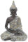 Buddha-Figur meditierend sitzend, 24 cm in schwarz Silber, Deko-Artikel für Wohnung & Haus, Buddha-Skulptur, Zen Garden, Wohnaccessoire, schöne Thai Statue