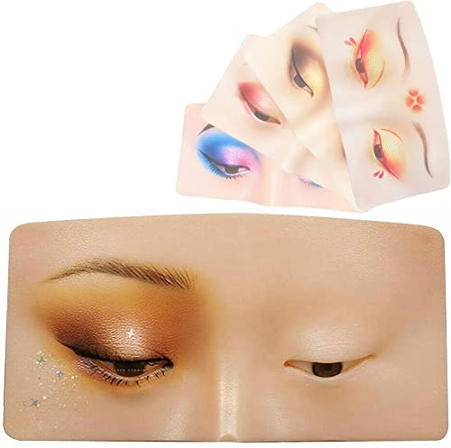 Hengyuan Die perfekte Hilfe zum Üben von Make-up Gesicht, Gesicht Augen Make-up Schaufensterpuppe Silikon Falsche Kosmetikerin, Gesichts Make-up Schaufensterpuppe Silikon Übungstafel