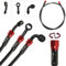 Ligne frein hydraulique moto Tuyau d'huile Raccord tuyau Tube frein à huile en acier inoxydable tressé 400-2400 mm pour ATV Dirt Pit Street Racing Bike (2400mm)