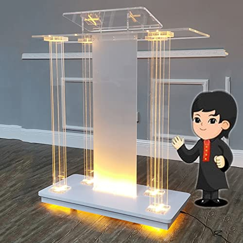 LBYDXD Acryl Konferenzkanzel Podium, Rednerpult, Schreibpult, Rollpodest Clear Mit Neigbare Arbeitsplatte Für Kirche Klares Schulrednerpult Transparente Kanzel