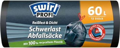 Swirl 4008871216007 Schwerlastsäcke Profi, 60L Kapazität, 68cm x 73cm, 12 Stück