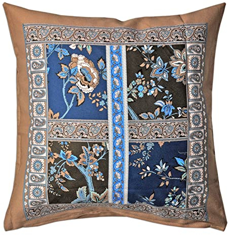 Bassetti Kissenhülle zur Tischwäsche Genova B1 aus 100% Baumwolle in der Farbe Blau mit Reißverschluss, Maße: 40cm x 40cm, 9324194