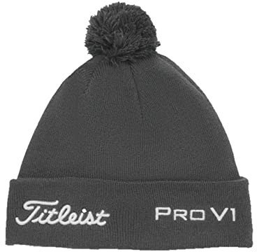 Titleist Unisex Tour Pom Baskenmütze, Charcoal/Weiß, One Size