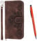 TOUCASA Compatible with iPhone 13 Mini Case, PU Leather Flip Wallet Phone Case Cover Silicone Shockproof Bumper Cover with Card Slots Magnetic Phone Case For iPhone 13 Mini (5.4 Inch) (Brown)