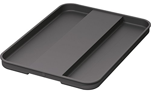 NINKA 5010.11 41514 25/35 Liter, Einzeldeckel eins2top groß, Deckelplatte für Abfallbehälter, Kunststoff dunkelgrau, Silber