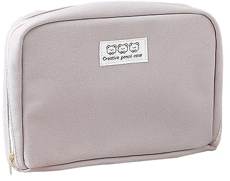 iSuperb Federmäppchen Teenager Große Kapazität Mäppchen Reißverschluss Tasche Kinder Schulmäppchen Bleistift Beutel Mädchen Junge Teenager Schuletui für Schule & Büro (Grau)