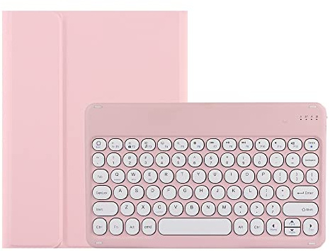 KMXDD Cute iPad 10th 9th 8th 7th Generation Keyboard Case Round Key iPad Air 3rd Gen iPad Pro 10.5 11 inch Removable Bluetooth Keyboard Cover with Pencil Holder (iPadAir4/iPadAir5/iPadPro11, Pink)