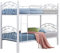 MN Furniture Metal Bunk Bed for Kids Space Saving and Sturdy with Ladder (White)