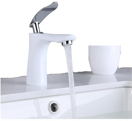 Robinet lavabo blanc salle de bain mitigeur lavabo mitigeur monocommande laiton
