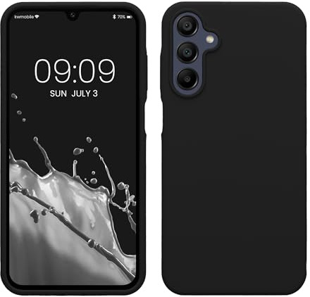 kwmobile Cover per Samsung Galaxy A15 5G Custodia - Back Case per Smartphone in Silicone TPU - Protezione Gommata - nero