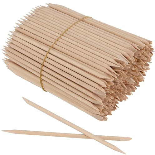 1200PCS Nail Orange Sticks, 4.5 Inch Wooden Cuticle Pusher, Double End Manicure Cuticle Sticks for Nail Manicure Pedicure Remover