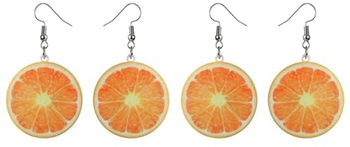 Holibanna 2 Paar Organge-Ohrringe Aus Acryl Kreativer Fruchtförmiger Ohrring Für Frauen Ohrschmuck Lustiger Lebensechter Obst-Ohrring Flache Ohrringe Für Frauen Und Mädchen