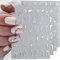 Silver Marble Line Nail Stickers, 16 Sheets Self-Adhesive Nail Decal Nail Art Decoration Design Supplies