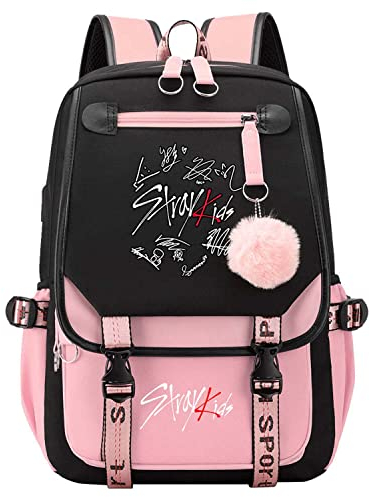 Flyself Schulrucksack Mädchen Teenager Kpop Schultasche Jungen Rucksack Schul Mit 15.6 zoll Laptopfach Wasserdicht Schulranzen Rucksack Daypacks Backpack
