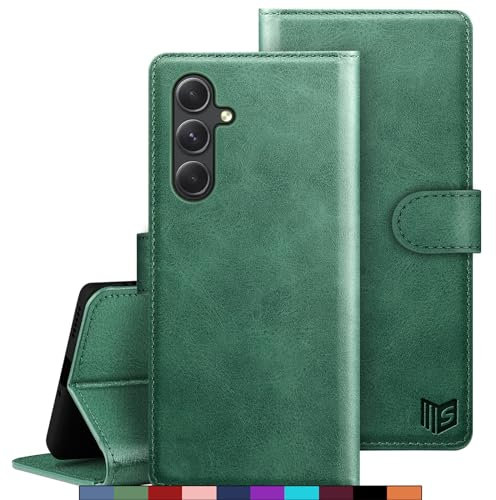 SUANPOT for Samsung Galaxy A05/A05S case with [Credit Card Holder][RFID Blocking],PU Leather Flip Book Protective Cover Women Men for Samsung A05S Phone case Sea Green