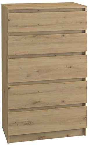 roe furniture Kommode mit 5 Schubladen - Modern Schubladenschrank - Komodenschrank - Schubladenkommode 70 cm Breit - Artisan