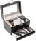 ProCase Uhrenbox mit 3 Fächern，Uhrenkasten mit Glasdeckel, Uhrenkoffer mit herausnehmbaren Uhrenkissen Uhrenschatulle -Schwarz