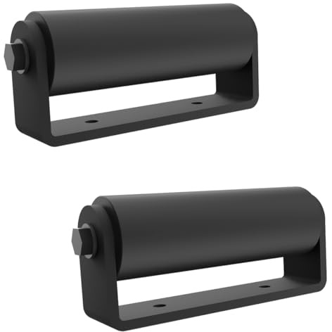 JUGREAT Führungsrolle für Schiebetore, 15,2 cm, hartes Nylon, mit C-geschweißter Halterung, Torrollen, strapazierfähig, versiegeltes Kugellager, Seitenrollenmontage, 2 Stück