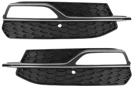 Hihaha Rejilla De Luz Antiniebla No.8V3807681Q/8V3807681G Para Audi A3 8V 2013-2017 Cubiertas De Parachoques Delantero Izquierdo Derecho Delantero ABS 1 Par Negro Tono Plateado