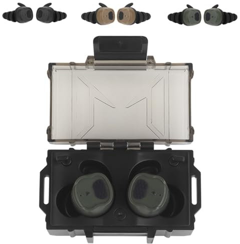 WQZXM Écouteurs Bluetooth Tactiques, Bouchons Tir Actifs, Protections Auditives Électroniques, Écouteurs Protection Tir(Green)