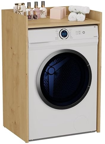BDW Armario para Lavadora y Secadora, 97,5 x 64 x 50 cm, Mueble de Baño Alto (Roble Artisan)