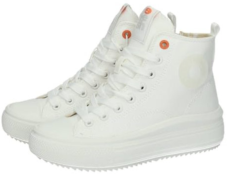 REFRESH - Zapatillas Abotinadas Mujer Blanco - Calzado Cómodo y Versátil - Moda casual - Modelo 17272202 (Talla 35)