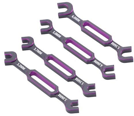Drfeify RC Wrench, Turnbuckle Nut Ball Joint Remover, Repair Tool Kit, 3.0/3.2/3.5/3.7/4.0/5.0/5.5/6.0mm, for RC Car Boat Drone Models (Purple