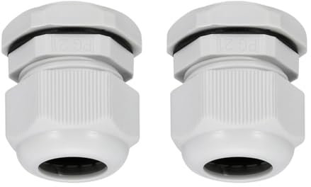 MACHSWON 4Pcs PG21 Cable Gland – Durable Threaded Wire Connector with Locknut for 13-18mm Dia Cable Wire, White