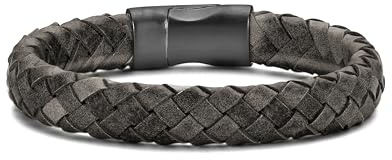 Frank 1967 7FB-0629 Leren Herenarmband Grijs | Lengte 21 cm