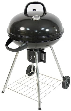 YTYTU Runder Grill Für Outdoor, Tragbarer Kettle Smoker BBQ-Holzkohlegrill, Mit Abdeckung, Thermometer, Ablage Und Rädern Für Party, Terrasse, Garten