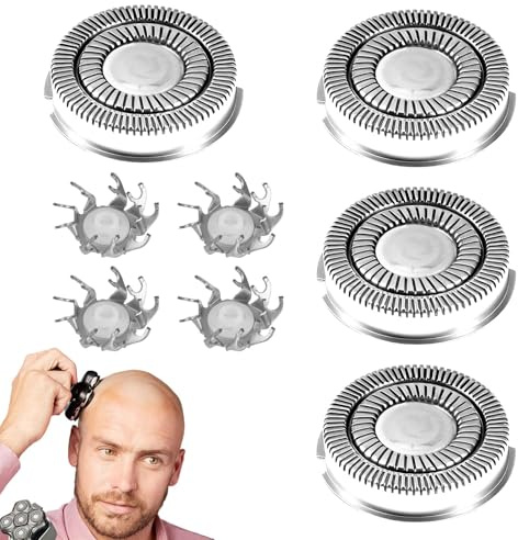 4 Stück Ersatzklingen für Skull Shaver Pitbull Elektrorasierer | Ersatzköpfe für Rasierer, 360° Schwimmklingen für Glatzen Rasierer Herren, Scherkopf Rasierkopf Doppelte Klinge