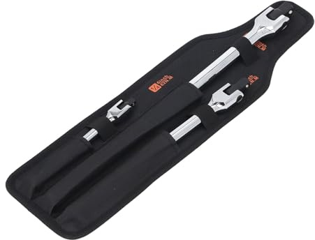 Hyuduo Rotatable Head Breaker Bar Set 3 Pcs with Storage Bag, Premium 45 Steel Long Drive Extension Socket Wrench Set for Mechanics and Auto Enthusiasts