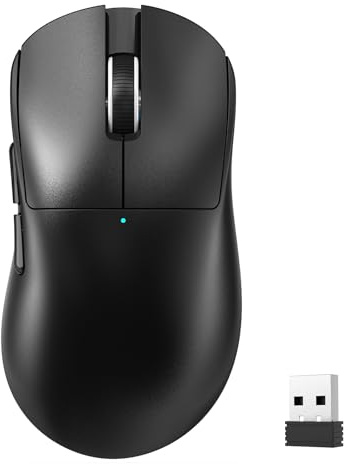 LexonElec Magic-Refiner X2 Superleichte Kabellose Computer Maus, Schwarz A | Pixart 3311 Gaming-Sensor, 24000 DPI, 1000 Hz Abtastrate, 2,4G/BT/USB Wired Mouse, Ergonomisches für Laptop/PC/Mac