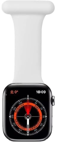 TRIXES Silikon - Krankenschwesteruhr-Anstecker für Smartwatches – kompatibel mit 42–45-mm - Apple Watches – Smartwatch Zubehör mit Anstecknadelverschluss