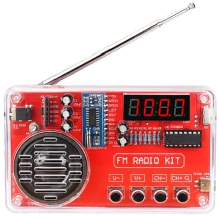 Aribrnten FM Radio DIY Kit FM Radio Receiver 50-108 MHz Electronic Assembly Soldering Practice Kit with LCD Display